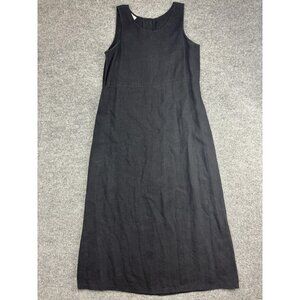 Basic Threads Santa Monica Dress Womens S Linen Sleeveless Button Back USA